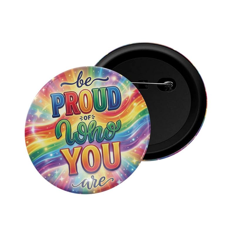 Image of dhcrafts Pin Badges Purple Color LGBTQ Be Proud of Who You are D12 Glossy Finish Design Pack of 1