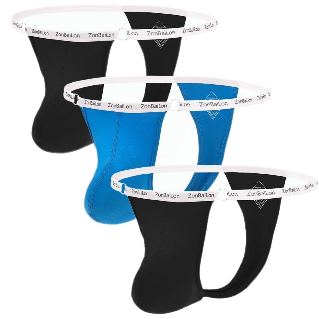 JINSHI Perizoma da uomo in viscosa di bambù regolabile in vita sexy T-back Tagless biancheria intima