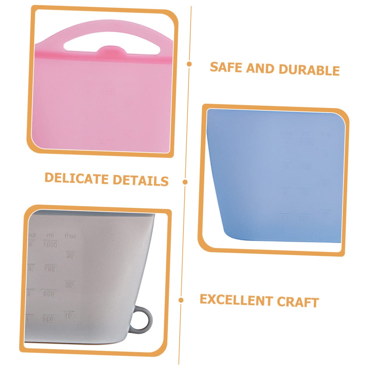 Cabilock Bolsas De Silicona Reutilizables Para Almacenar Alimentos 4 Unidades 1000ml Perfectas Para Refrigerador y Congelador
