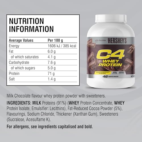 C4 Whey Protein Hershey's Milk Chocolate Cellucor 1600g - 4
