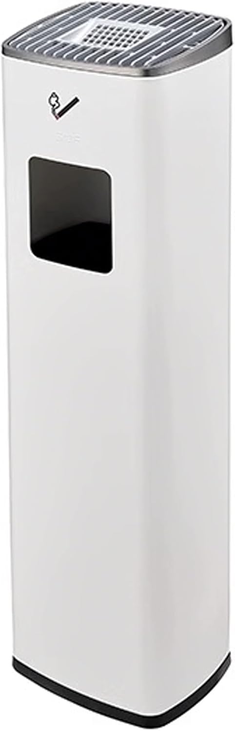 Cigarette butt collector,Commercial Outdoor Stainless Steel Ashtray, Cigarette Butt Receptacle for Patios, Gardens, Hotels & Restaurants - Durable, Weather-Resistant Design (White)