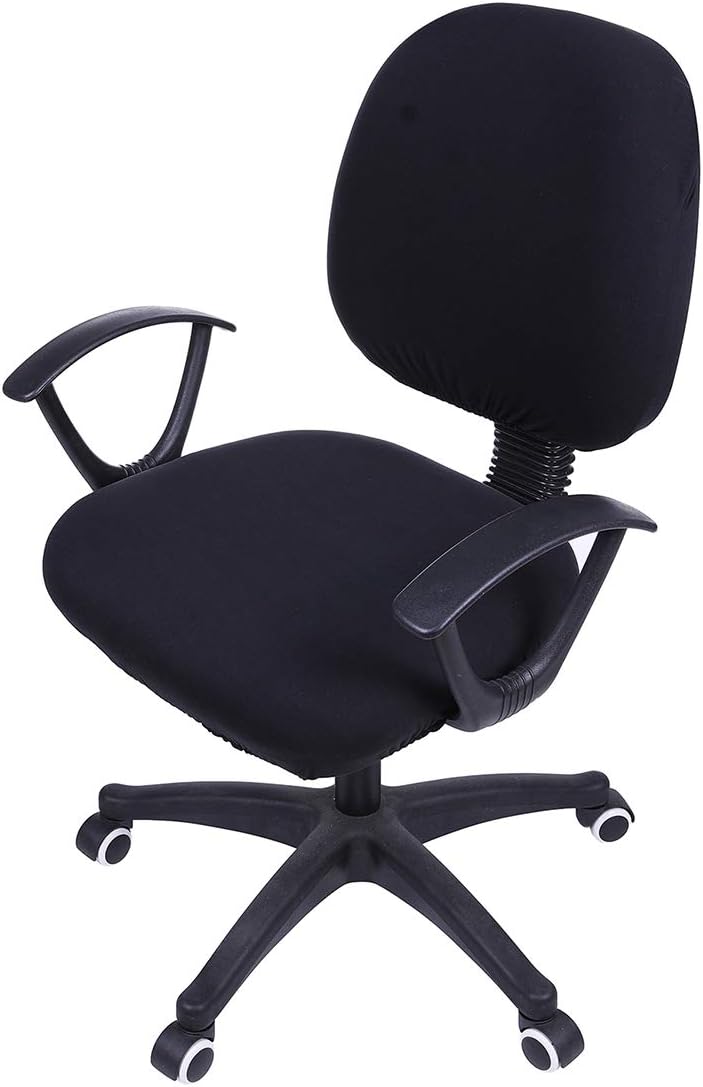 Hоlіdау Dеаlѕ 🛒 Smiry Stretch Print Computer Office Chair Cover, Removable Washable Universal Desk Rotating Chair Slipcover, Black