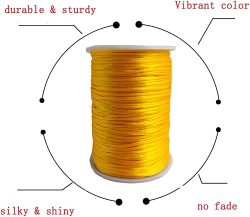 Vista 140 de Cuerda de nailon satinado de 0.059 in para pulseras de macramé, nudos chinos, collares, joyería de 109 yardas (gris plateado) Gris