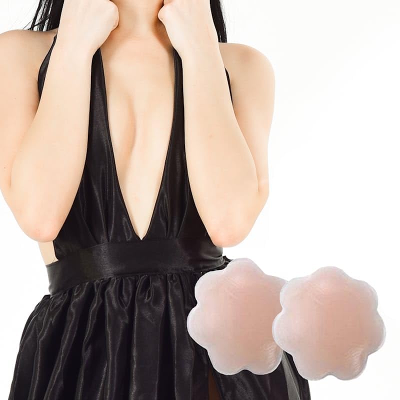 Invisible Nipple Pasties for Women | Strapless Silicone Adhesive Nipple Cover for Girls and Women 1 Pair-image-11