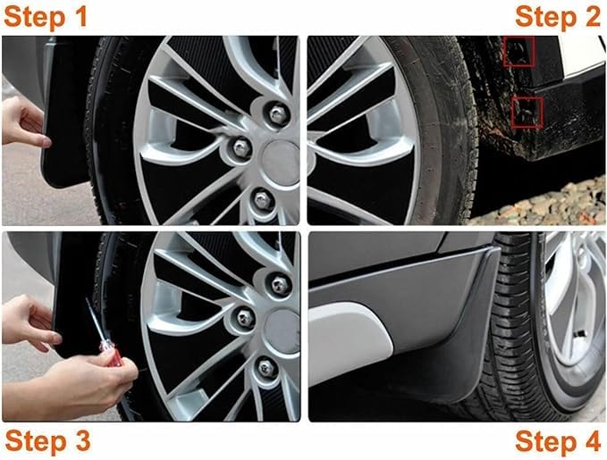 4 Stuks Auto Spatlappen voor SEAT Ateca 2016-2023 2024 2025, Spatborden voor en Achter Wielbescherming Spatwaterdichte Spatborden Accessoires