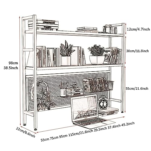 Scaffale da scrivania multifunzionale in metallo - Espositore da banco for | organizer libreria tavolo for ufficio domestico(75x98x22cm(30x39x9inch),Black)