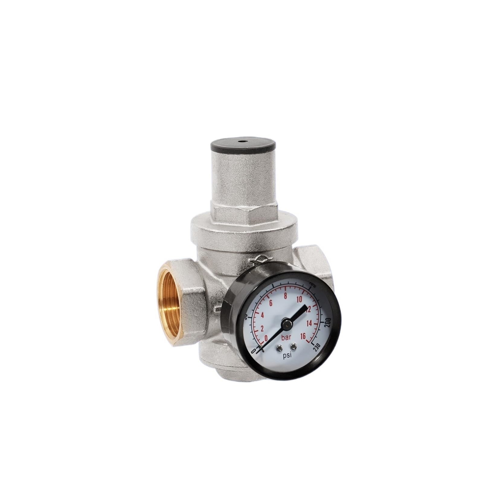 Wuuxlizmx One Color Pressure Reducing Valve Brass Pressure Reducing Valve Floor Tap Water Pressure Regulating Valve Piston Type(6 Minutes 34 Double Surface Hole)