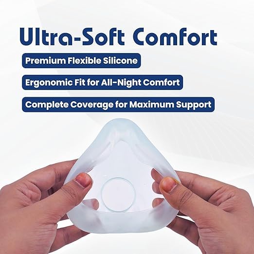 Image of Replacement Set for Resmed Airfit F20 Replacement kit with Small | Medium | Large Cushion, Variants Headgear, Frame, Clips Great-Value & Quick-Disconnect- Covers Nose and Mouth (Medium Cushion Set)