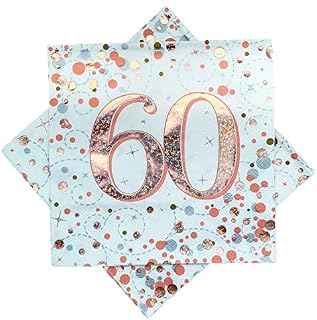 Oaktree Sparkling Fizz 60th Rose Gold 33cm x 33cm 3-ply Napkins 16pcs
