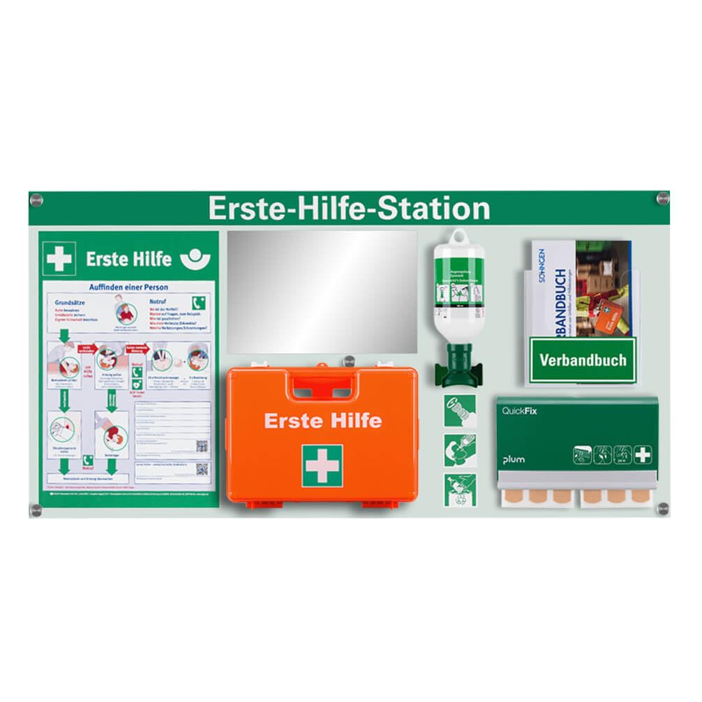 Erste-Hilfe-Station Premium, viel Zubehör nach ASR A4.3/DIN 13157, 94 x 47,5 cm, Art.-Nr. 611100