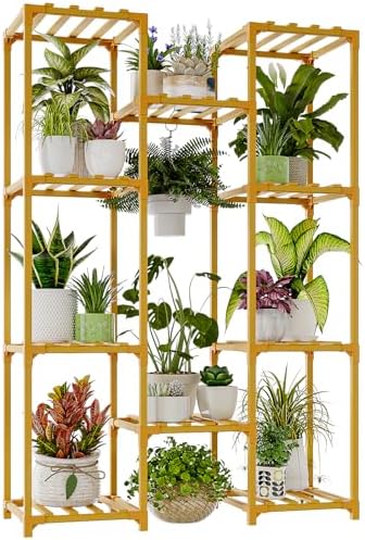 Bamworld Suporte de plantas de bambu para pendurar em ambientes i...