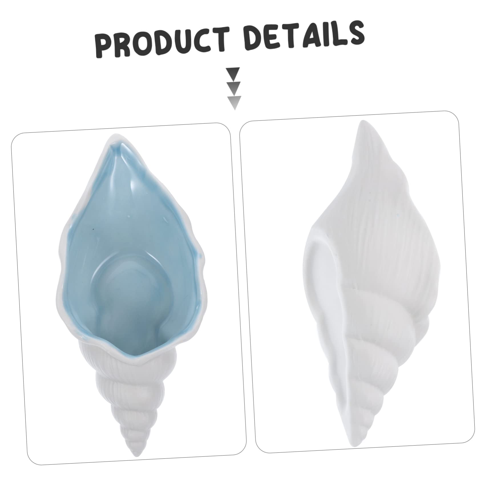 PRETYZOOM 3St Muschelschale aus Keramik Schmuck Tablett Ringschale Ringorganisator Muschelhorn für den einzug schmuck-aufbewahrung Conch-Schmuck-Tablett Keramik-Schmuckschale