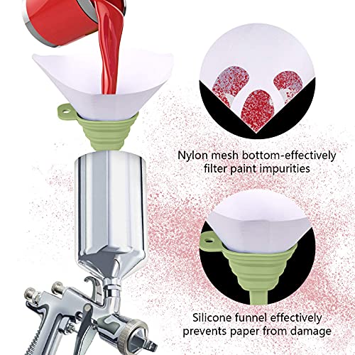 3D Printer Resin Filter Disposable – with Cone Silicone Resin Funnel, Paint Strainer or Resin Strainer kit for uncured Resin Recycling (Green) - Thumbnail 6