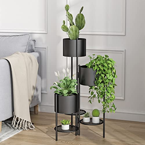 Support pliable moderne pour pots de fleurs étagère de rangement noire