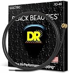 DR Strings BKE-10 BLACK BEAUTIES BLACK Colored Electric Guitar Strings: Medium 1046
