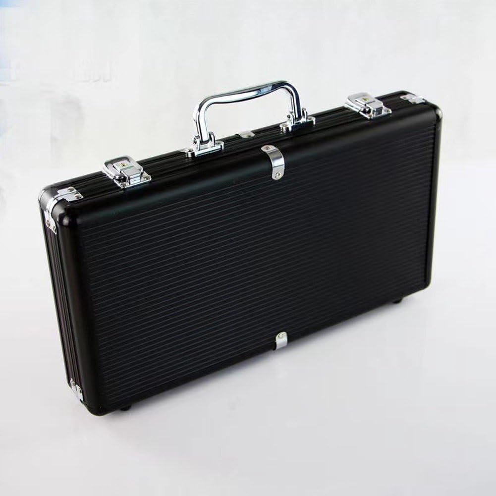 Caja Vacía Para Fichas De Póquer, Contenedor De Almacenamiento Con Asa Y Cerradura, Caja Para Tarjetas Gruesas, Marco De Aleación De Aluminio, Estuche Portátil Para Juegos, Capacidad De 300 Fichas