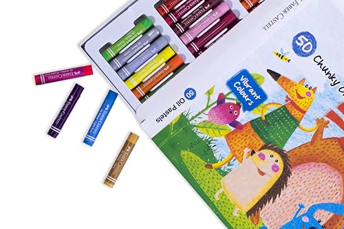 Image of Faber-Castell Oil Pastels 10.5mm Extra Thick - Pack of 50 Vibrant Colours | Smooth, Blendable Thick Pastels for Artists & Creative Projects