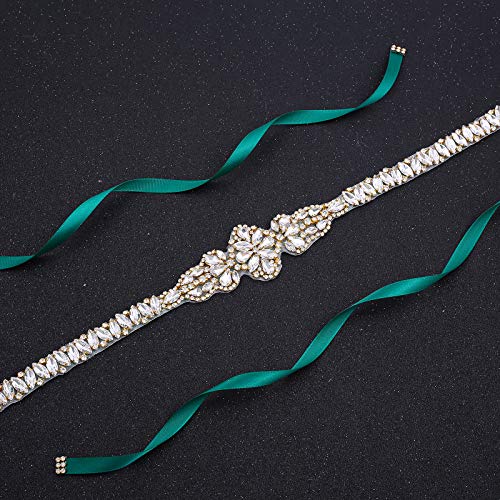Rhinestone Bridal Belts and Sashes Clear Crystal Pearl Wedding Belt for Bride Dress2