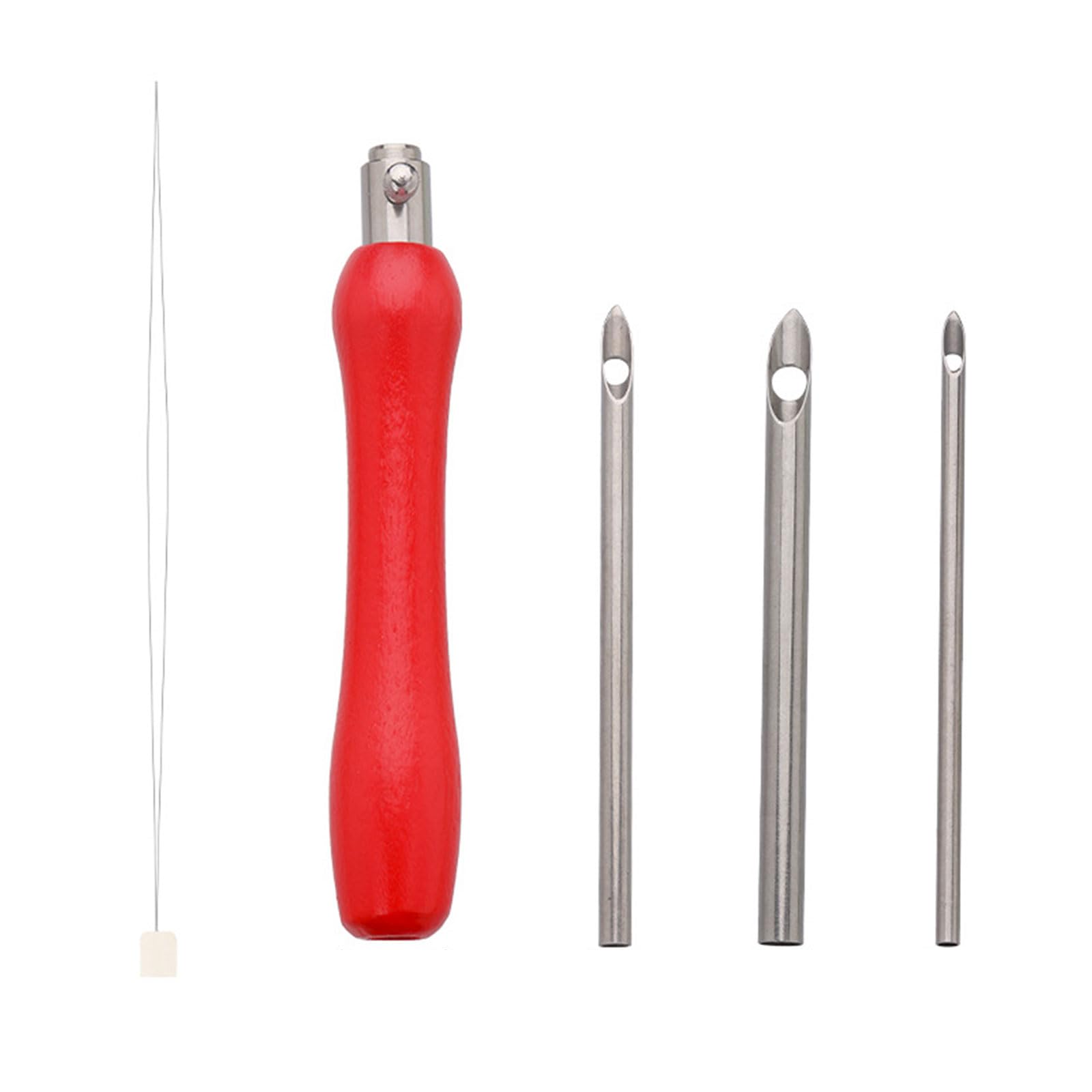 Jazuaiao 5 Set Adjustable Punched Needle Tool Set 2/3 / 5mm Embroidery Pen with Interchangeable Head Needle Pen Needlework Tool