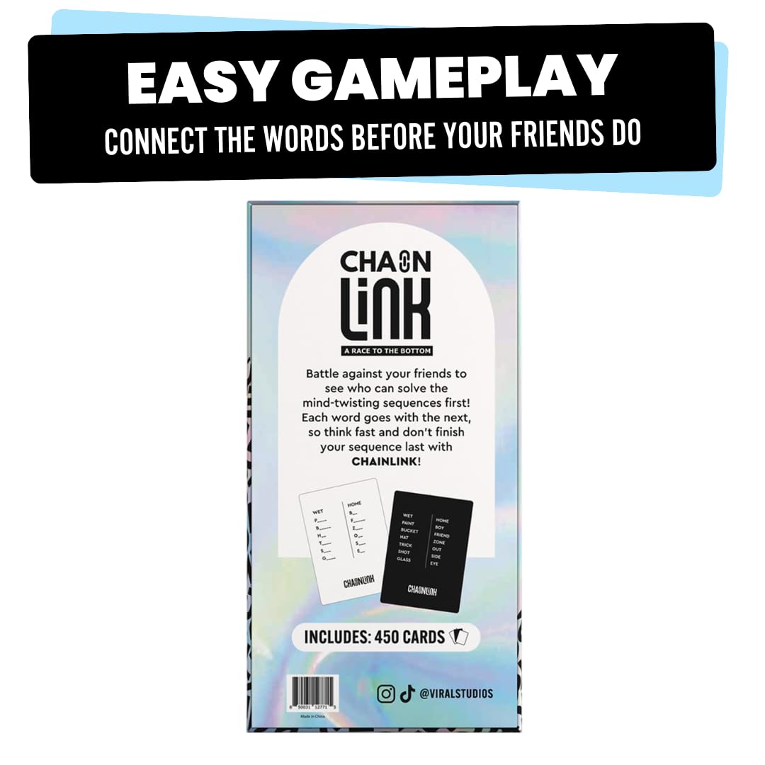 Viral Studios Chainlink - Guess The Sequence Party Game, Fast Paced Word  Game for All, 450 Cards Fun Cards for Family Game Nights, Gatherings, &  Parties : Amazon.ca: Toys & Games