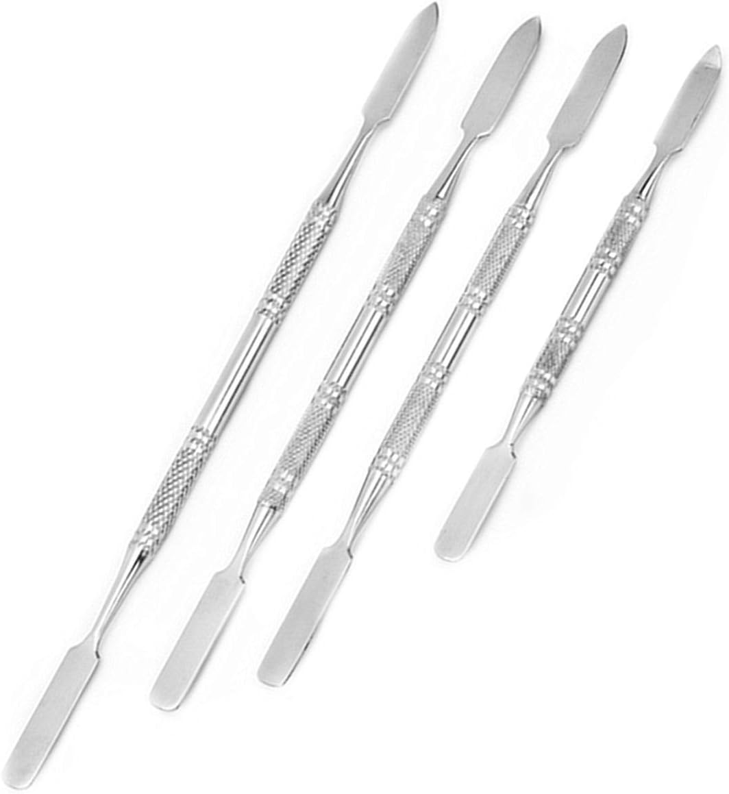 4 Pcs Stainless Steel Makeup Spatula Set DoubleEnded Scar Wax Spatula