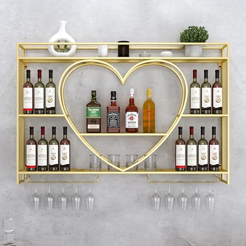 Soporte para botellas de vino de pared metálico Gold 100x15x80cm miniatura 4