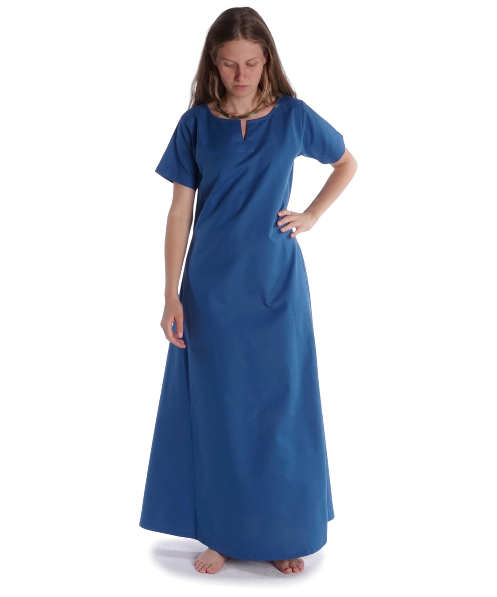 Mittelalter Kleid Hrist aus Baumwolle Hanffarben, Blau, Rot, Hellgrün, Beige S/M,L/XL,XXL/XXXL Gewandung LARP