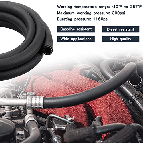 Image of 1 /2 Inch ID NBR Rubber Hose, 5 Feet Fuel Hose Line Transfer Hose for Small Engine Black