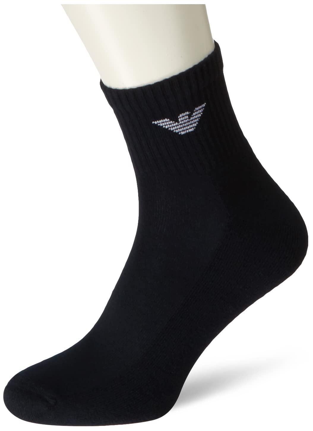 Emporio Armani Underwear Men's 3-Pack Short Socks Sporty Terrycloth, Marine, TU, One Size