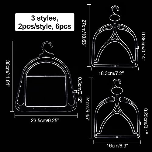 AHANDMAKER 6 Pcs Hat Rack Hangers, 3 Style Clear Plastic Hat Storage Rack Hat Organizer - Image 2