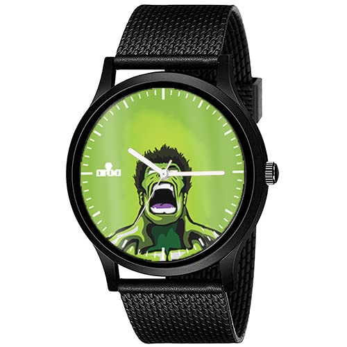 AROA Watch New Watch for Incredible Hulk Model : 410 Men Black Metal Type Rubber Analog Watch Green Dial for Men Stylish Watch for Boys (B0C3CS9T6N) Amazon Price History, Amazon Price Tracker