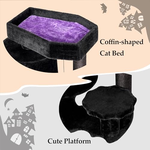 Árbol para Gatos Estilo Gótico con Cama Ataúd BEWISHOME miniatura 4