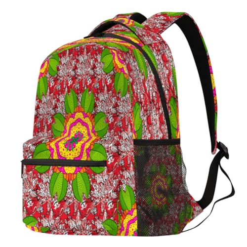 Sac à dos de randonnée et voyage à motif fleur ethnique pour l'école