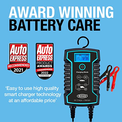 Ring Automotive RSC808, 8Amp Battery Charger and Maintainer. 12V & 24V Smart Charger, Compatible with Stop Start Cars, Motorcycles, Vans, SUV & LGV. - Image 2