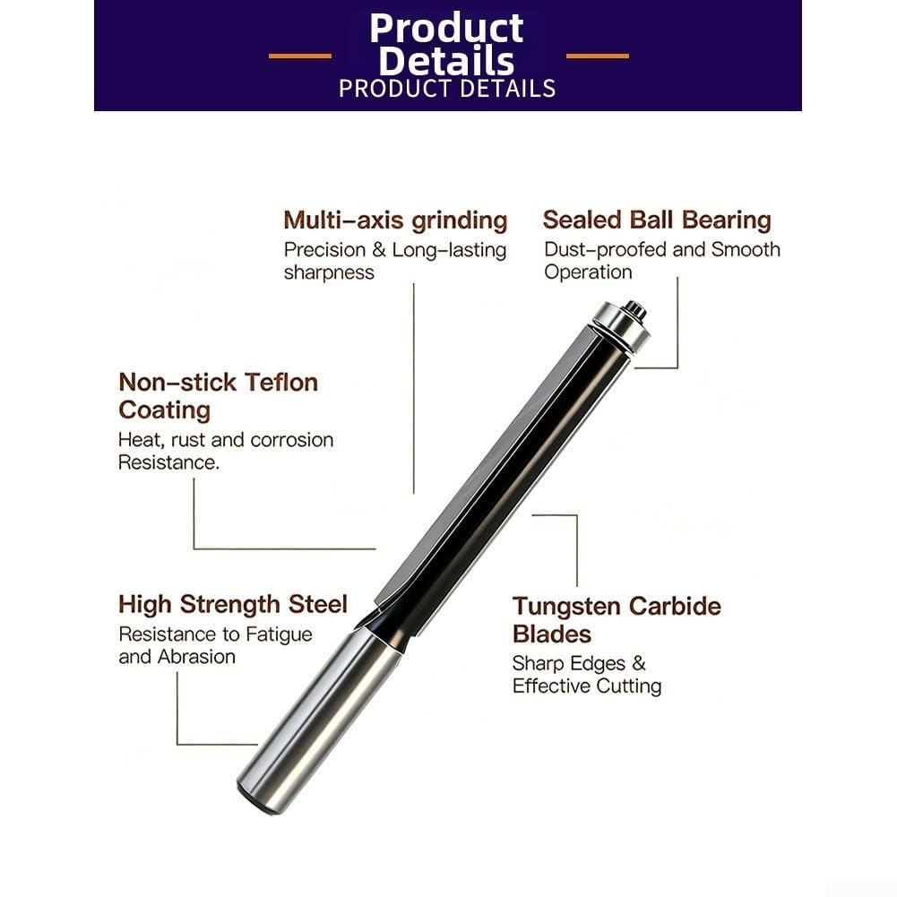 Broca Rectificadora Extra Larga 76mm para vástago 12mm para madera(12mm shank)