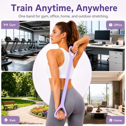 Image of Upgraded Figure 8 Resistance Band with Handles, 35 lb Strong Stretch Exercise Band for Arms, Shoulders and Full-Body Workouts, Elastic Fitness Band for Women and Men
