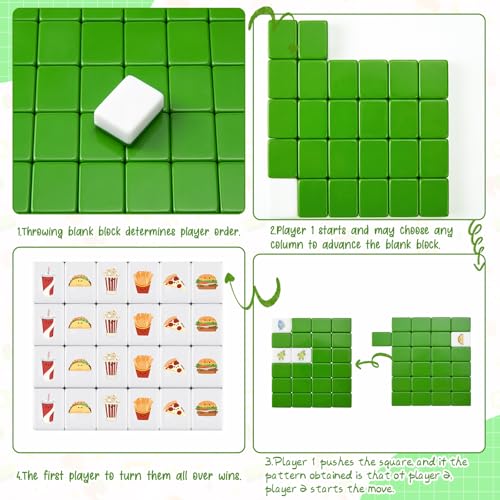 Green 2 Players Mahjong Block Set, Gift for Christmas,12 Patterns - image 4