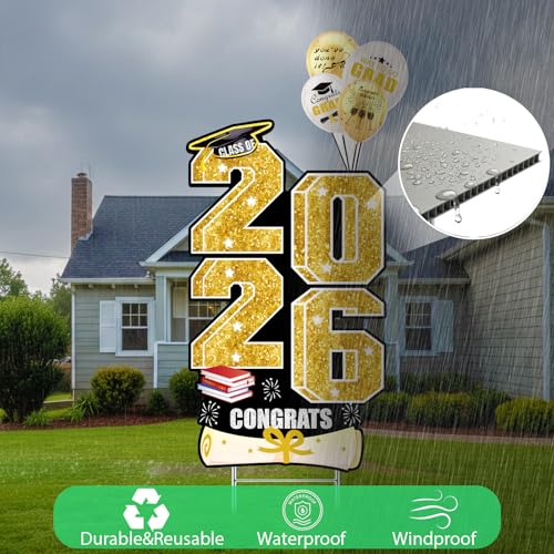 Class of 2026 Graduation Yard Sign - Waterproof Outdoor Decor - Image 4