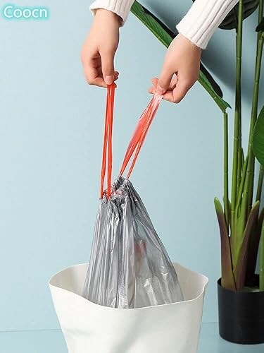 Miniatura 3 de Bolsa de basura con cordón ajustable, más gruesas, con capacidad de carga pesada, para baño, dormitorio, hogar, cocina, 50 unidades, capacidad de