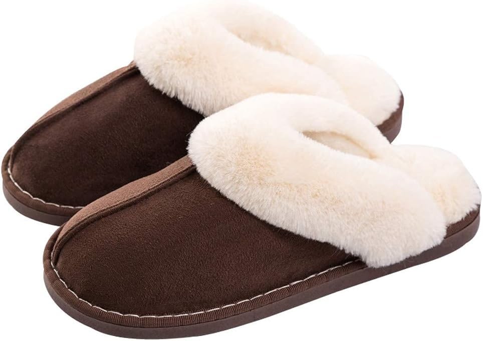 Pantofole da Donna Ciabatte Invernali da Interno Soffici con Dolce Peluche Pantofola Scarpe Antiscivolo Regalo Natalizio per Uomo