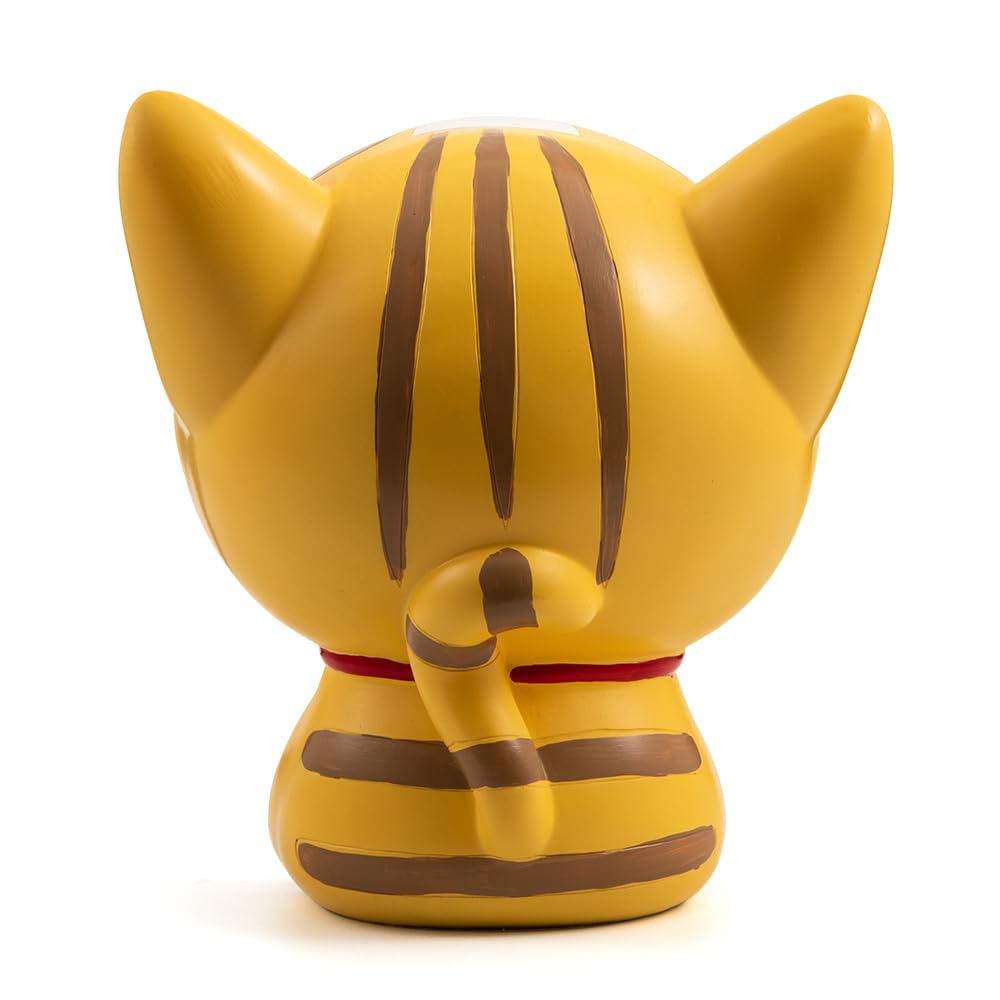 Schlüsselschale für Eingangstisch Glückskatze Statue Süßigkeitentisch für Büro Schreibtisch Kunst Home Decor (gelb)
