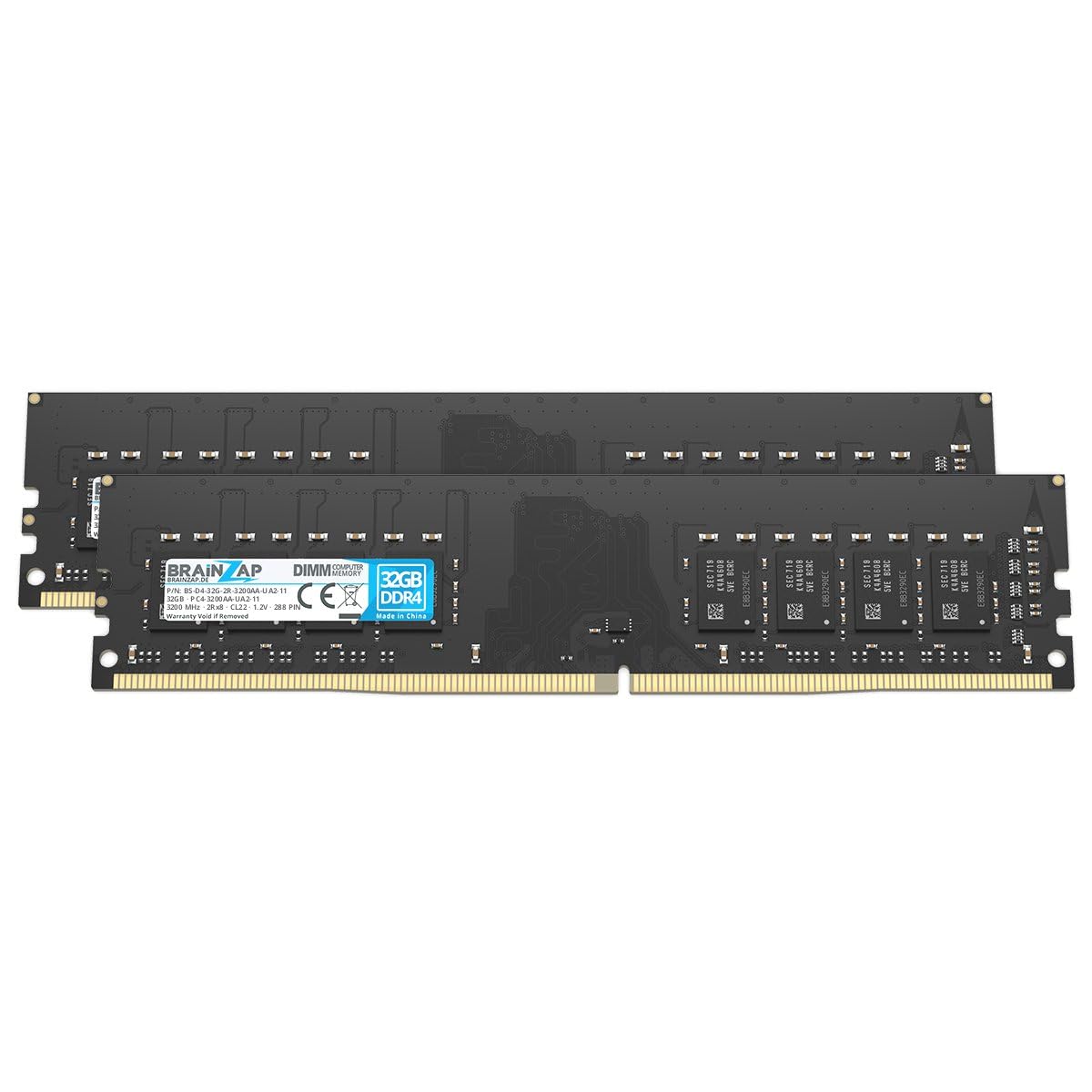 BRAINZAP 2 x 32GB DDR4 DIMM PC4-3200AA-UA2-11 2Rx8 3200MHz 1.2V