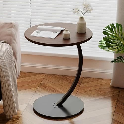 Image of AYSIS Modern Marble Top End Tables with Metal Base, Home Decor for Living Room, Bed Side Tables for Bed Room, Coffee Table /Plant Stand /Multipurpose Stool for Home, Furniture (YZ02-Nut-Brown)