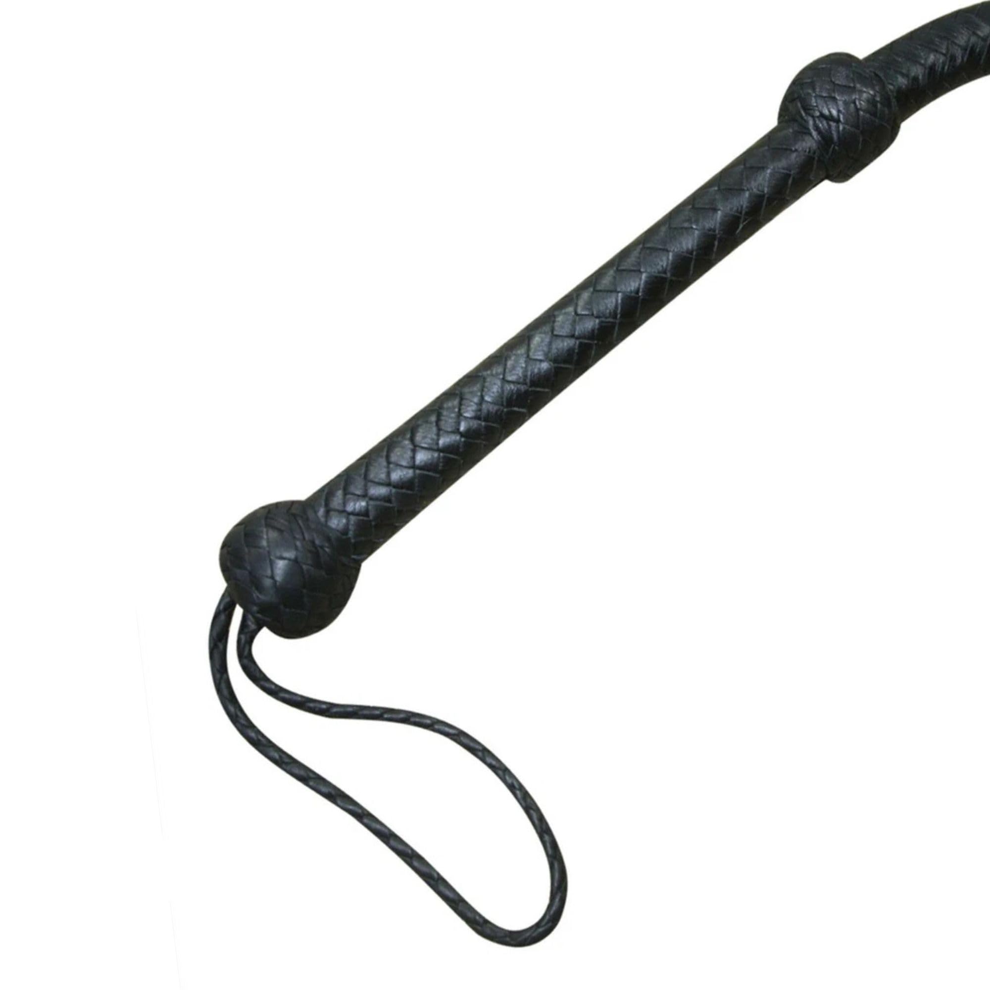 Generico Frusta in Pelle 4 Piedi Stile Western | Frusta da Cowboy Artigianale in Vera Pelle Bovina Intrecciata a Mano | Frusta Western Professionale bilanciata e Resistente