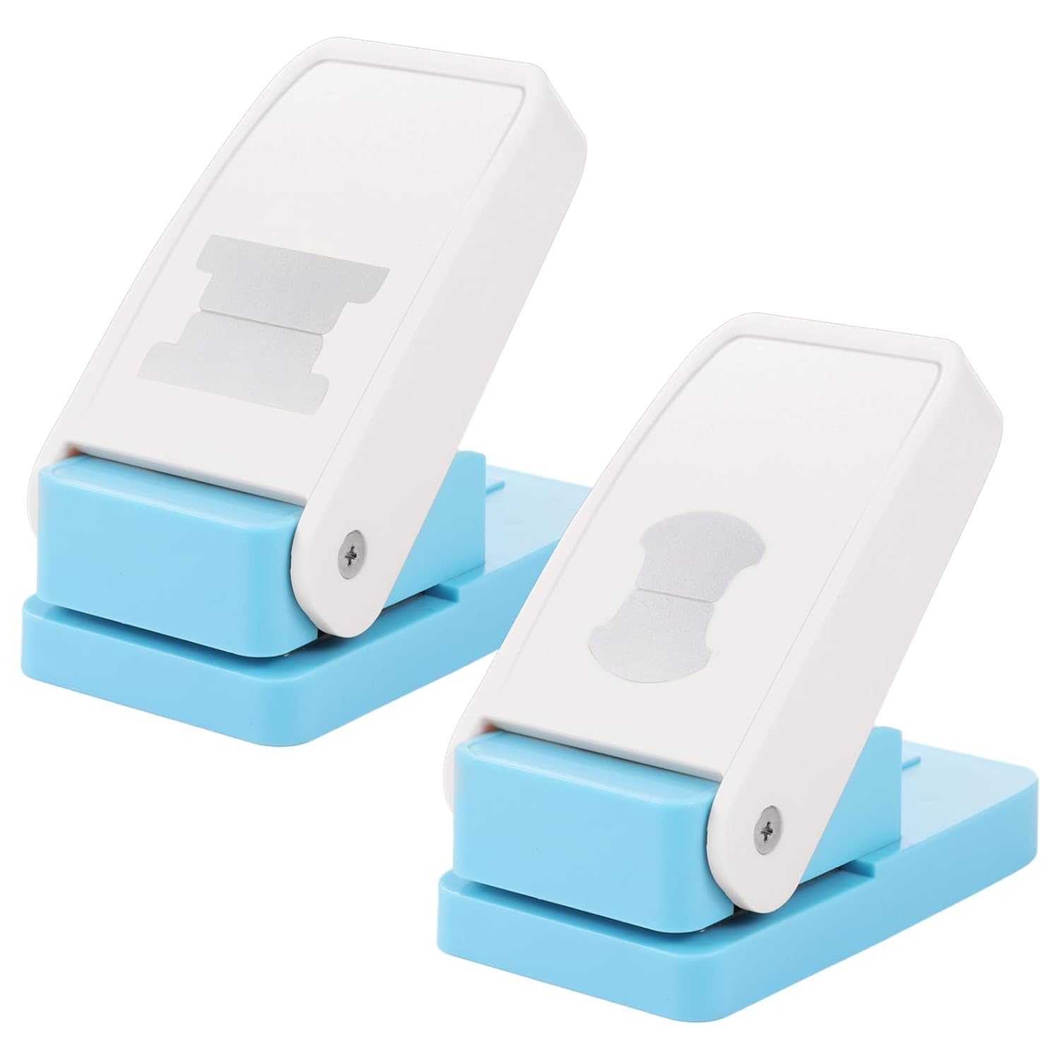 2 Pcs File Tab Punches, 1.5in 2 Shapes DIY Index Tab Punchers, Handheld Label Tag Paper Cutters for Crafting, Craft Paper Stampings