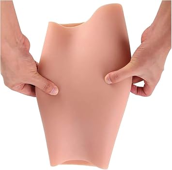 Silicone Fake Legs Set, Realistic Silicone Thigh Pads Leg, Corrector Wearable Fake Calf Silicone Calf Sleeves Onlays for Crooked Or Thin Legs Soft Lifelike Natural Look Left
