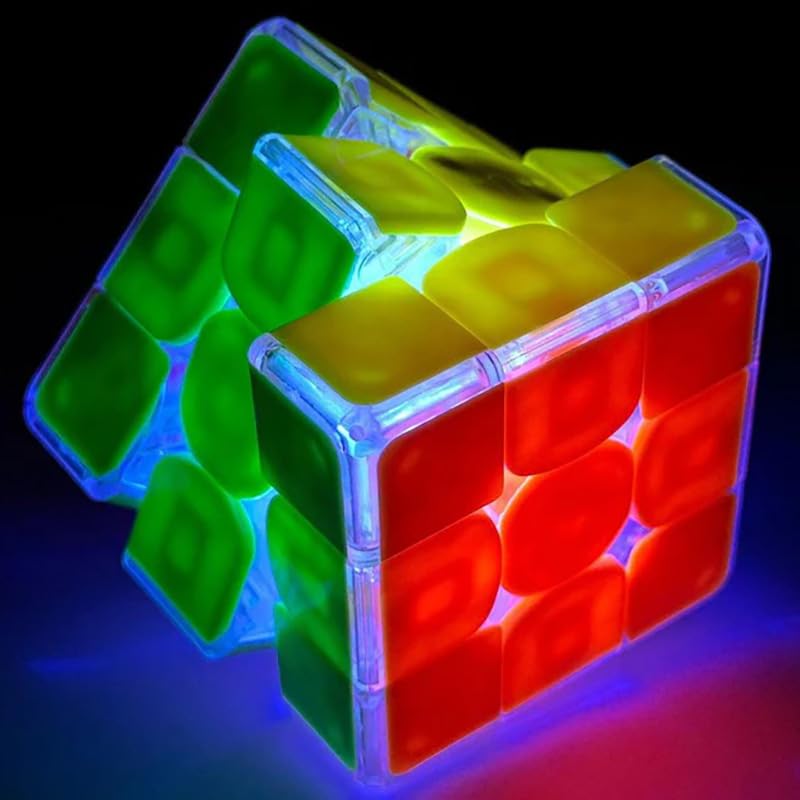 Image of HAWKISTER Sengso Lustrous Light-Up 3x3 Speed Cube (Magnetic), 6+ Years