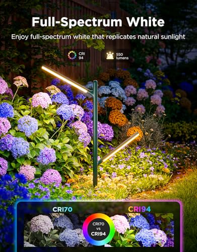 Image of Govee Outdoor Garden Lights, 2 Pack, RGBWWIC, IP66 Waterproof | 16 Million Colors, 64 Scenes for Outdoor Decor, Patio, Landscape Lighting, Compatible with Alexa, Google Assistant, Matter