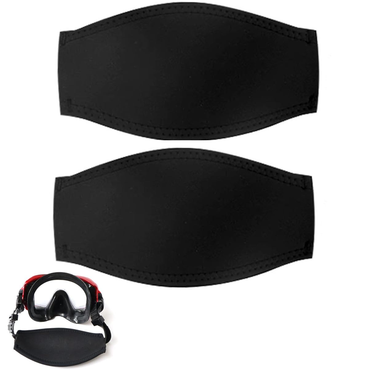 RALSPEC 2 x Neoprene Scuba Diving Mask Strap Cover for Dive Masks Snorkel Snorkellng Headband Anti-Tangle Hair Protector Slap Straps