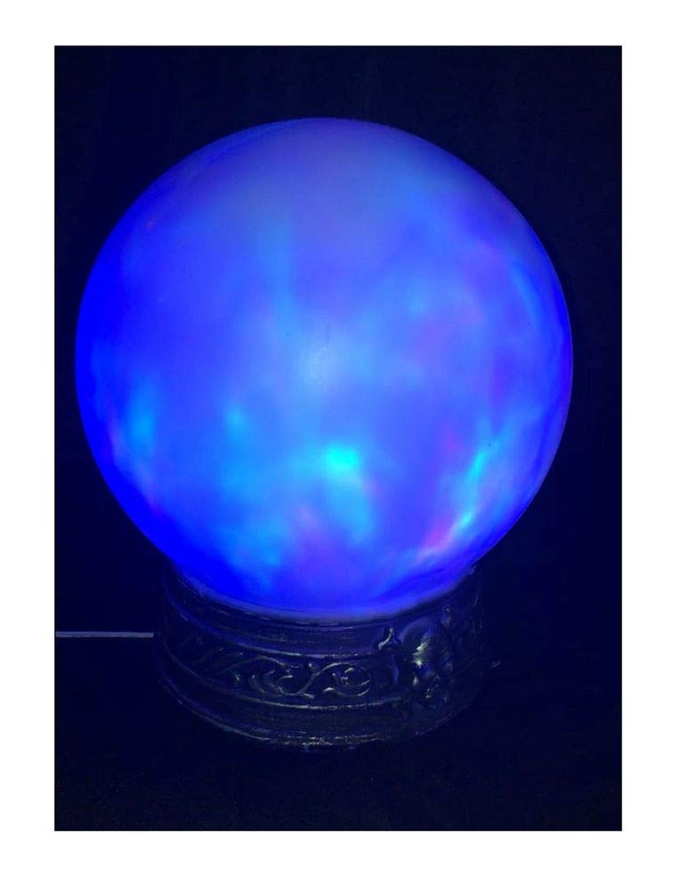 shoperama Magica sfera di cristallo 20 cm con piede effetti luminosi e sonori indovinatrice maga zingara sensitivo
